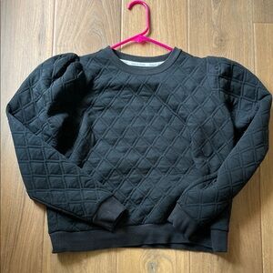 Tuckernuck Black Quilted Sport Sweatshirt with Mint Logo